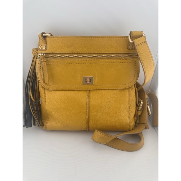 Diane Von Furstenberg Handbags - Diane Von Furstenberg DVF Yellow Leather Crossbody Purse Tassel Travel Colorful